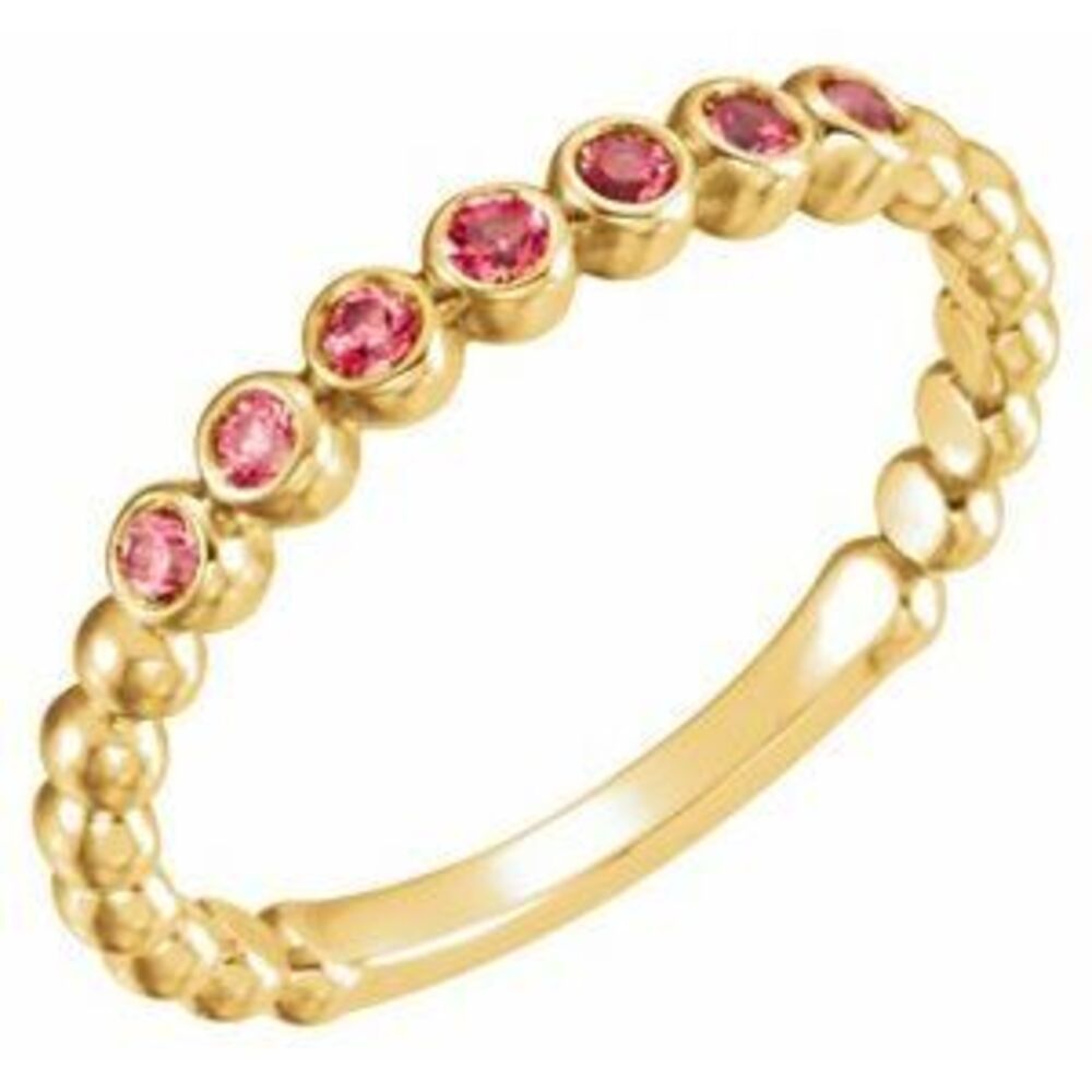 14k Yellow Natural Ruby Stackable Ring - image 1